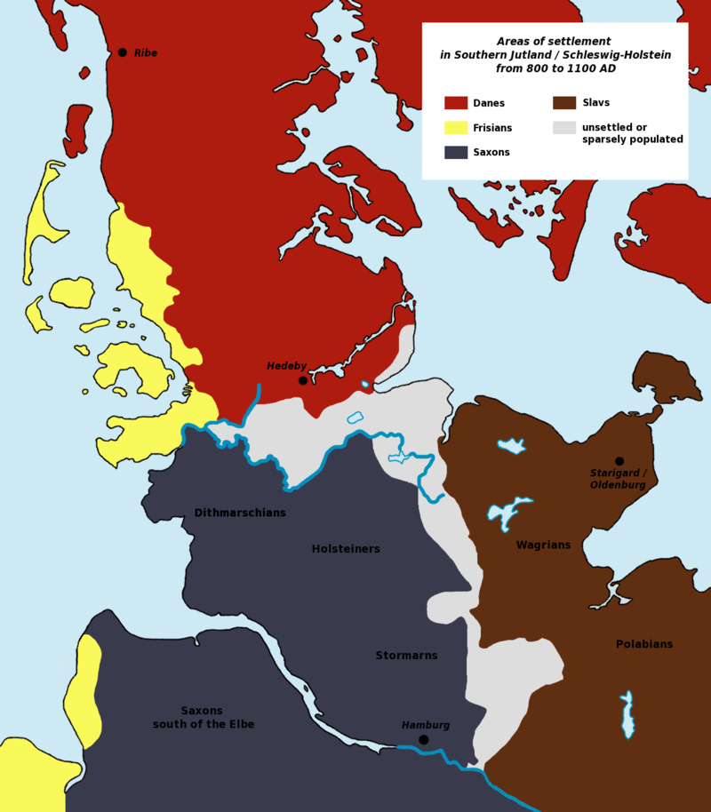 Pueblos y Tribus Germánicos / Sajones (Saxons) - Zonas de asentamiento