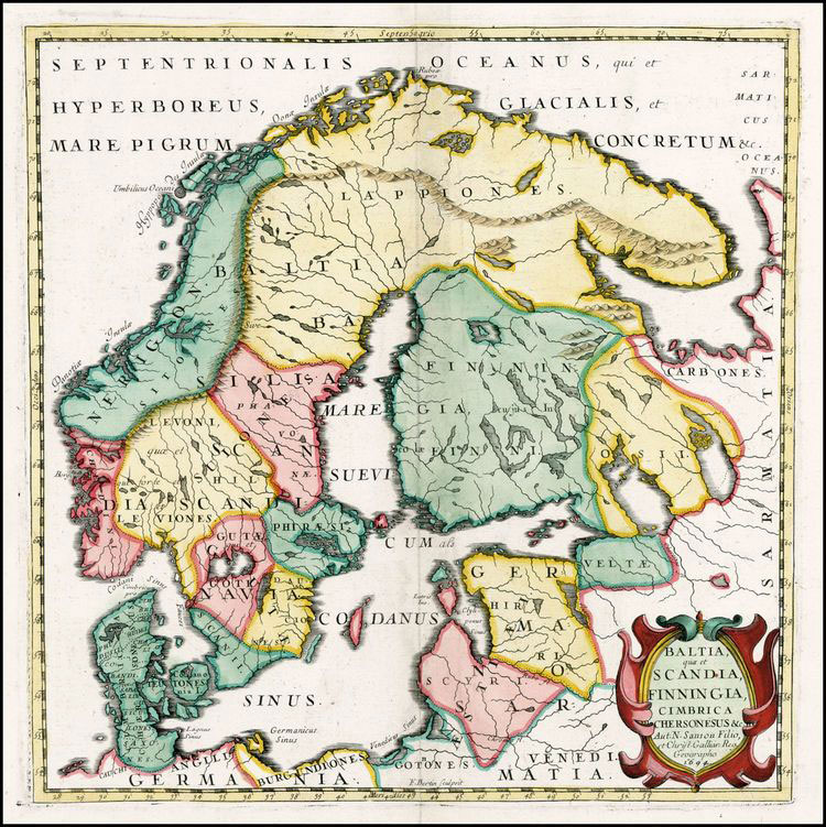 Baltia, Scandia, Finningia, Cimbrica Chersonesus- 1694