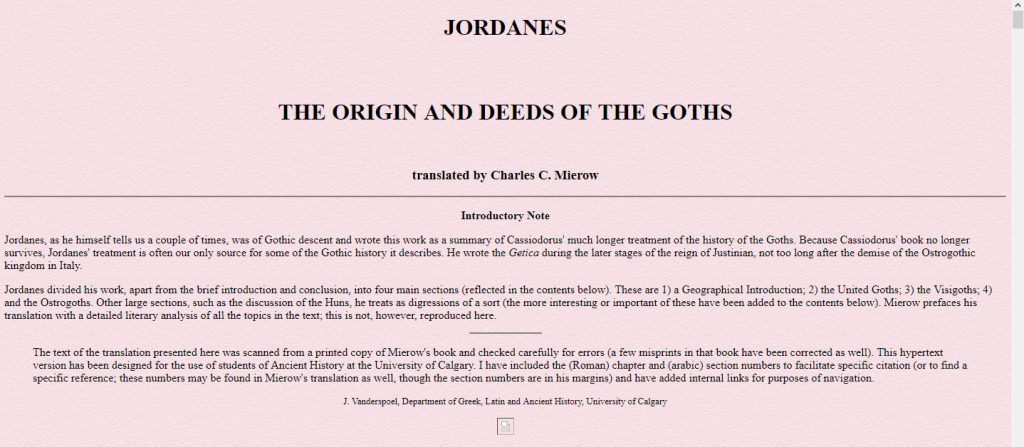 THE ORIGIN AND DEEDS OF THE GOTHS