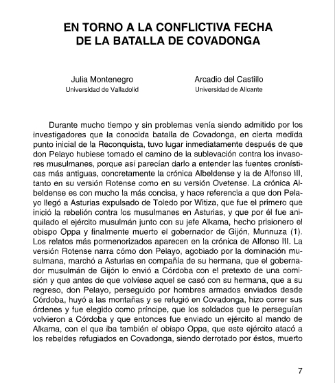 La conflictiva fecha de la batalla de Covadonga